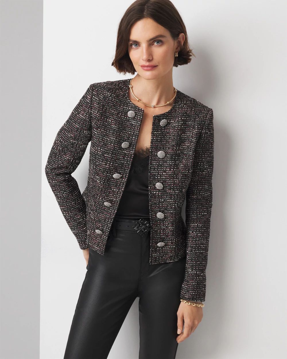 White house black market tweed jacket hot sale